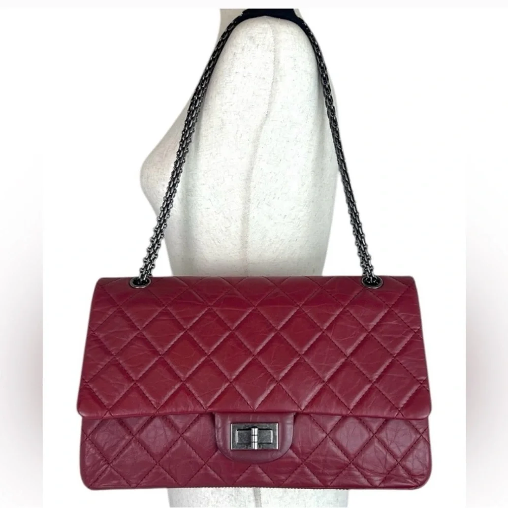 CHANEL Chanel Red Reissue 2.55 Flap Bag Quilted Aged Calfskin 227